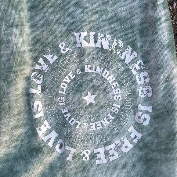 VANILLA STAR GREEN BURNOUT JOGGERS WOMENS SMALL ‘LOVE IS LOVE’ - Picture 3 of 6